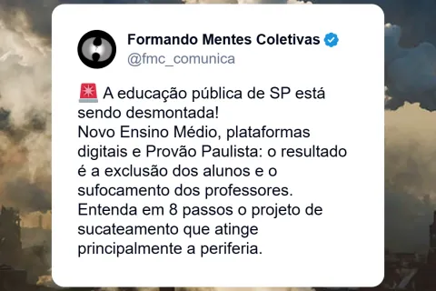 Novo Ensino Médio, plataformas digitais e Provão Paulista: o enfraquecimento da educação pública em SP