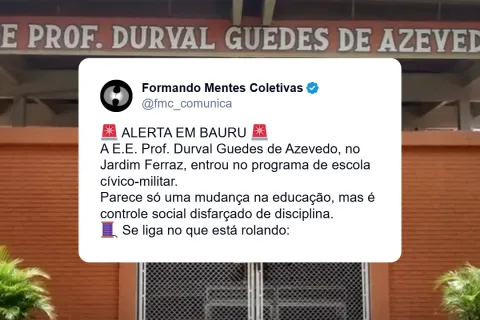 O projeto é de escola, mas o método é de quartel